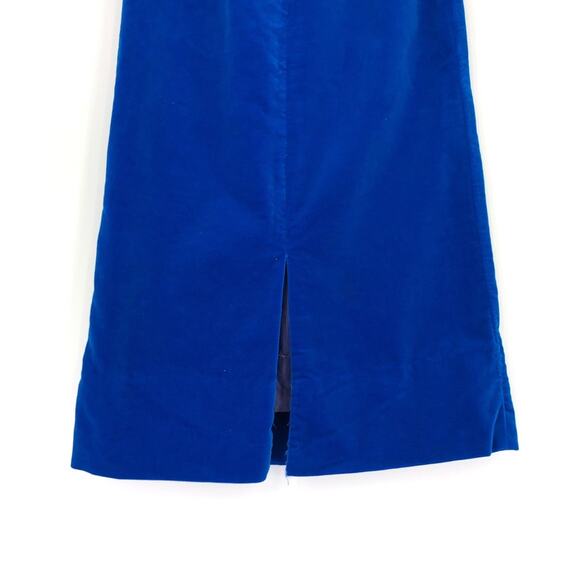 VTG JO DEE Velvet A Line Midi Skirt Royal Cobalt Blue 2 - Picture 9 of 10